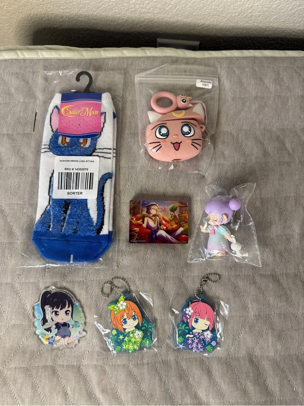 Sailor Moon & Anime Bundle Socks Case Keychains New